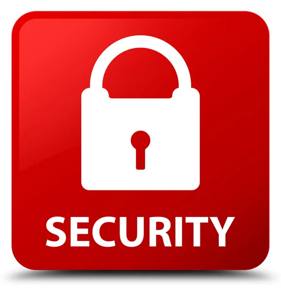 Security (padlock icon) red square button — Stock Photo, Image