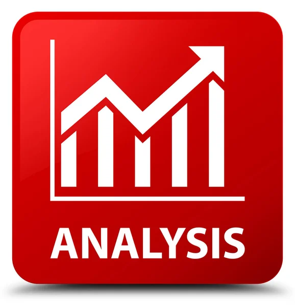 Analisi (icona statistica) pulsante quadrato rosso — Foto Stock