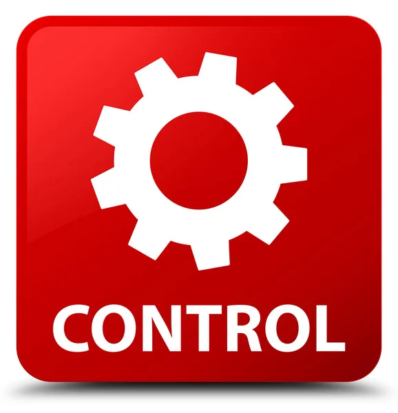 Controllo (icona delle impostazioni) pulsante quadrato rosso — Foto Stock