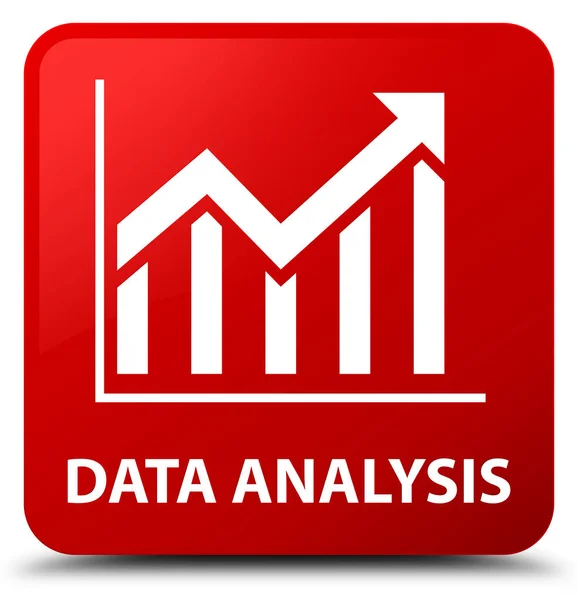 データ分析 (統計アイコン) 赤い四角ボタン — ストック写真