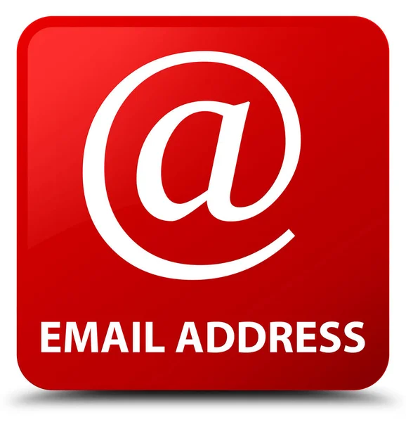 Adresse e-mail bouton carré rouge — Photo