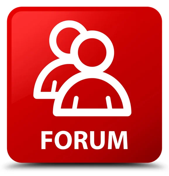 Forum (icona del gruppo) pulsante quadrato rosso — Foto Stock