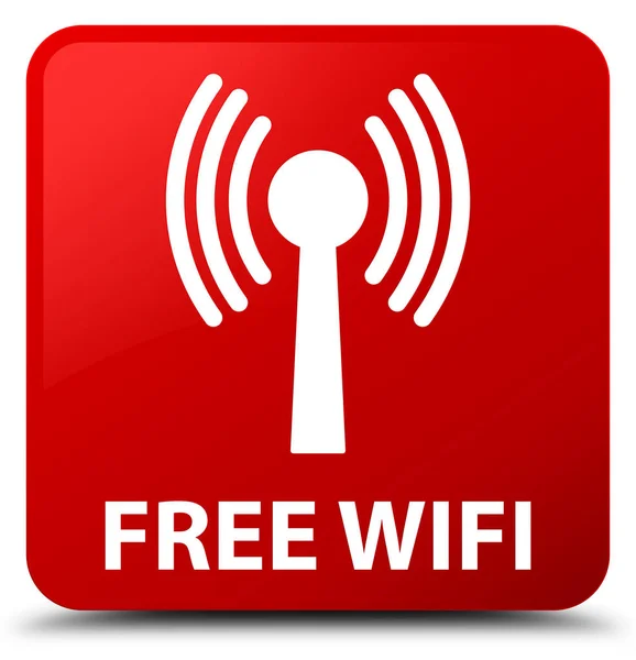 Free wifi (wlan network) red square button — Stock Photo, Image