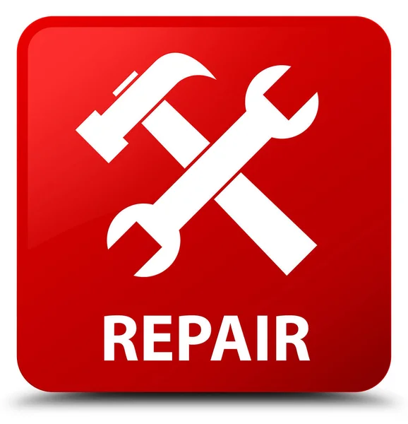 Reparar (icono de herramientas) botón cuadrado rojo — Foto de Stock