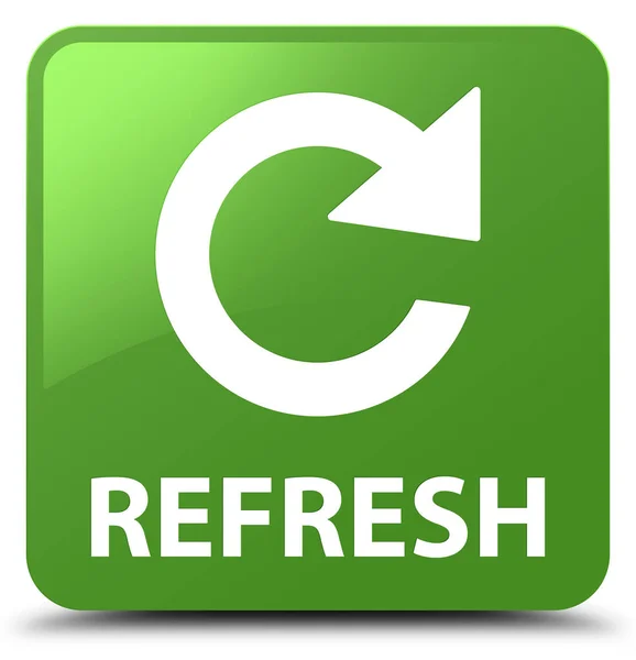 Refresh (rotate arrow icon) soft green square button — Stock Photo, Image