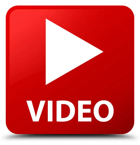 Video rood vierkantje knop — Stockfoto