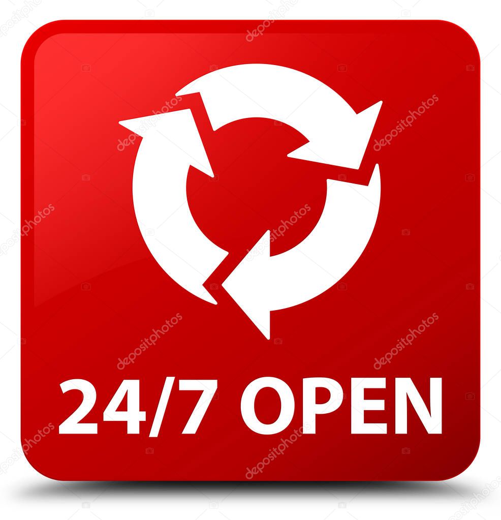 24/7 open red square button