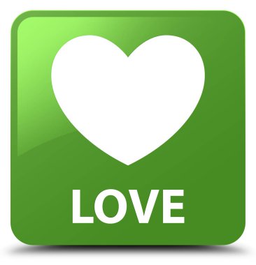 Aşk yumuşak yeşil kare düğme