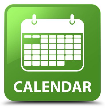 Takvim yumuşak yeşil kare düğme