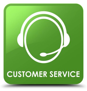 Müşteri hizmeti (müşteri bakım simgesi) yumuşak yeşil kare düğme