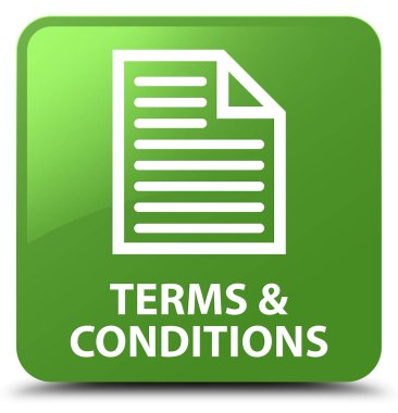 Terms and conditions (page icon) soft green square button clipart