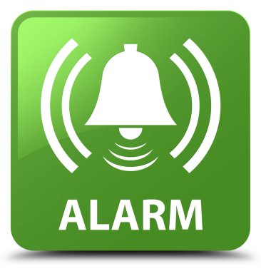 Alarm (zil simgesini) yumuşak yeşil kare düğmesi
