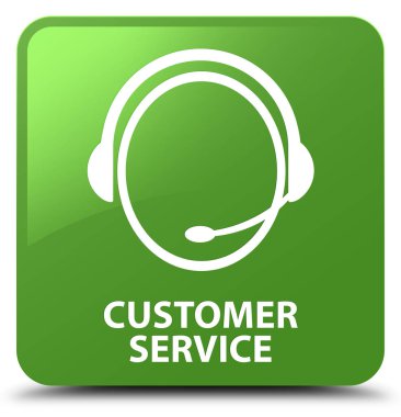 Müşteri hizmeti (müşteri bakım simgesi) yumuşak yeşil kare düğme