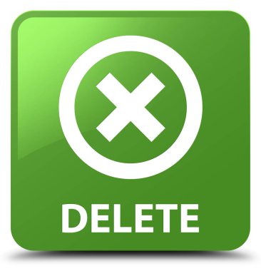 Yumuşak yeşil kare düğme silme