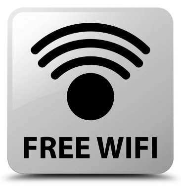 Ücretsiz Wi-Fi beyaz kare düğme