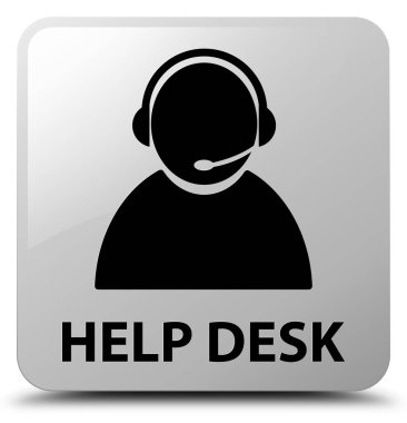 Yardım Danışma (müşteri bakım simgesi) beyaz kare düğme