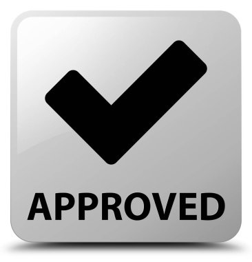 Onaylı (simge doğrulama) beyaz kare düğme