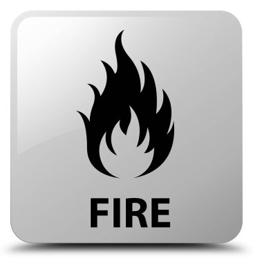 Yangın beyaz kare düğme