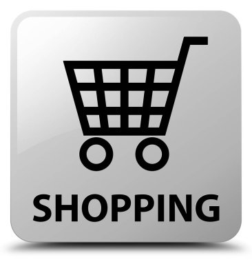 Alışveriş beyaz kare düğme