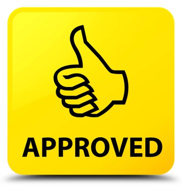 Onaylı (Yaşasın simgesi) kare düğme sarı