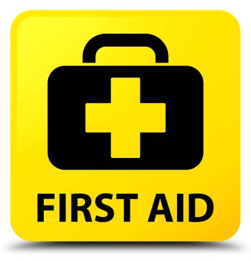 İlk yardım sarı kare düğme