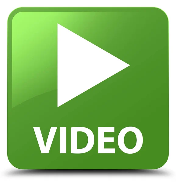 Zielony przycisk kwadratowy miękkie wideo — Zdjęcie stockowe
