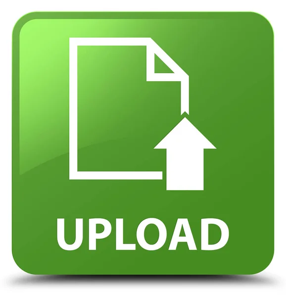 Ladda upp (dokument ikon) mjuk grön fyrkantig knapp — Stockfoto