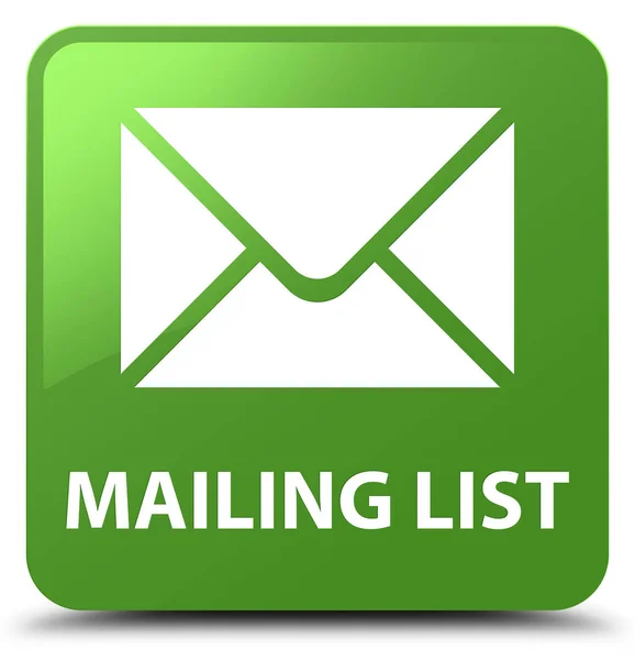 Lista de correo botón cuadrado verde suave — Foto de Stock