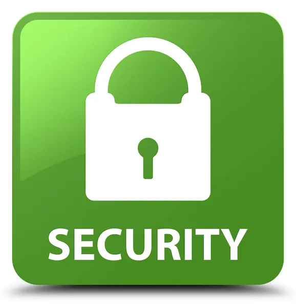 Security (padlock icon) soft green square button — Stock Photo, Image
