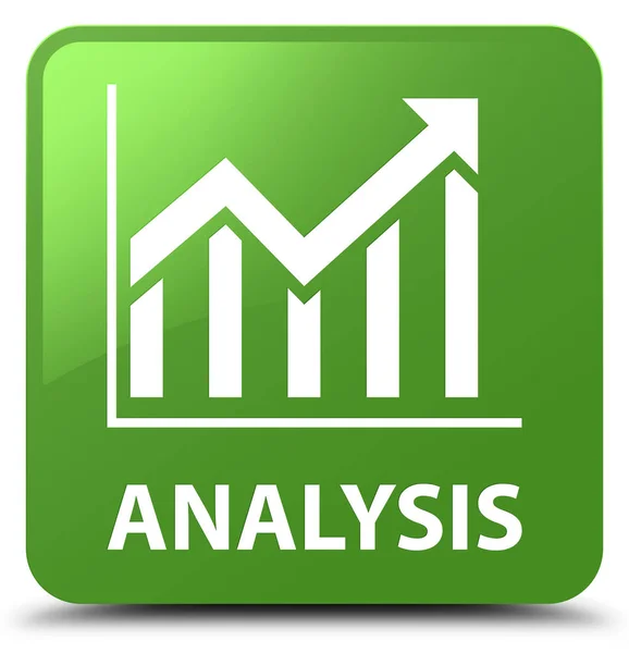 Zachte groene vierkante knop analyse (statistieken pictogram) — Stockfoto