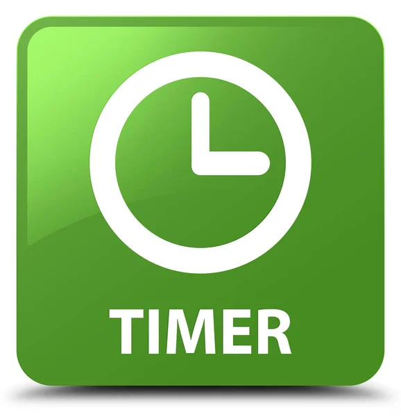 Timer weiche grüne quadratische Taste — Stockfoto