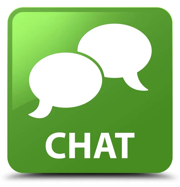 Chat suave botón cuadrado verde —  Fotos de Stock