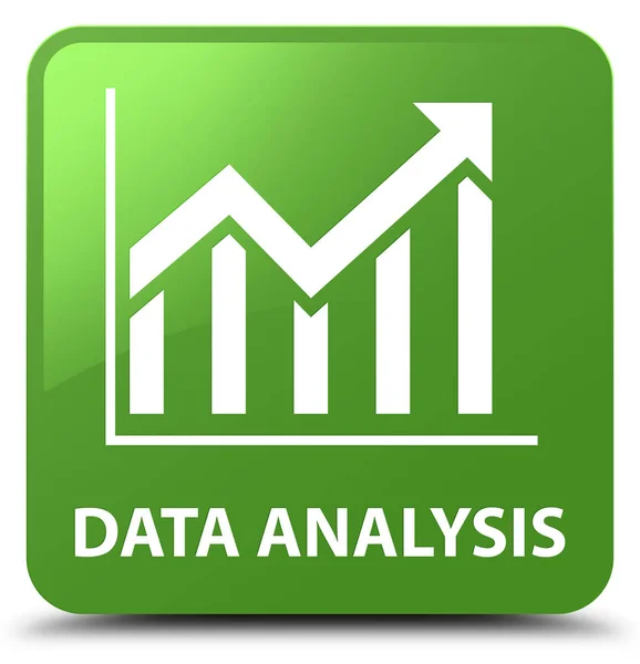 Data analys (statistik ikon) mjuk grön fyrkantig knapp — Stockfoto