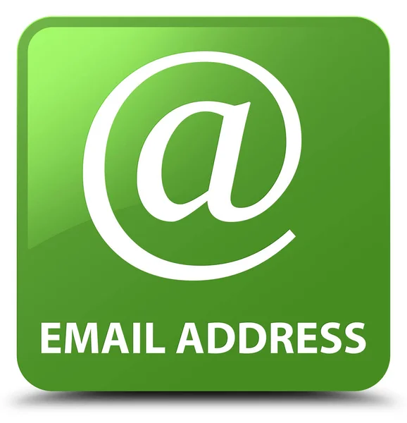 E-mail adres miękki zielony przycisk kwadratowy — Zdjęcie stockowe