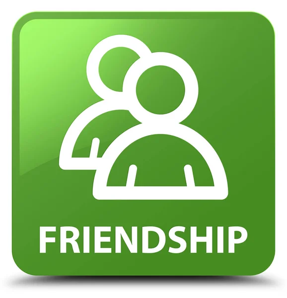Friendship (group icon) soft green square button — Stock Photo, Image