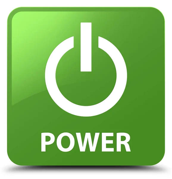 Botón cuadrado verde suave del poder — Foto de Stock