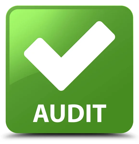 Audit (Symbol validieren) weicher grüner quadratischer Knopf — Stockfoto