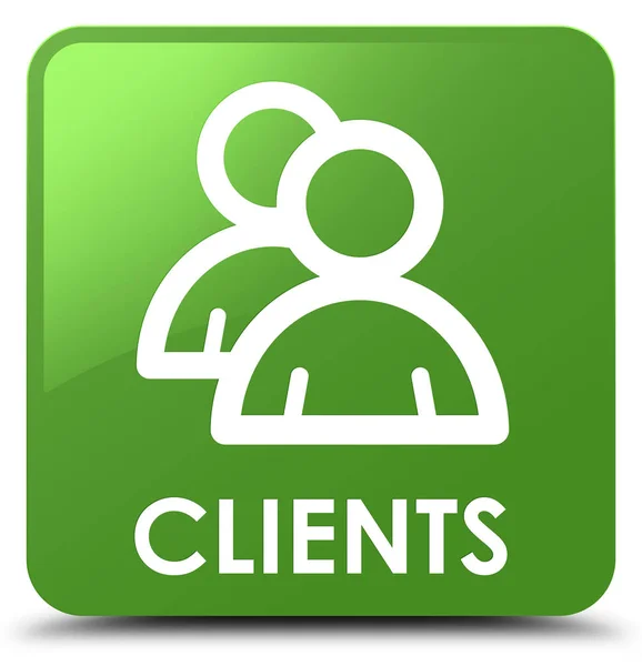 Klientów (grupa ikona) miękki zielony przycisk kwadratowy — Zdjęcie stockowe
