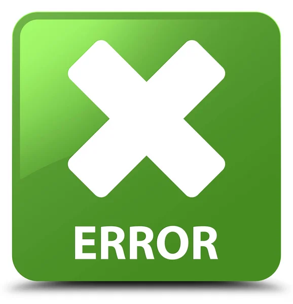 Error (cancelar icono) botón cuadrado verde suave — Foto de Stock