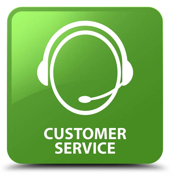 Customer service (customer care ikon) mjuk grön fyrkantig knapp — Stockfoto