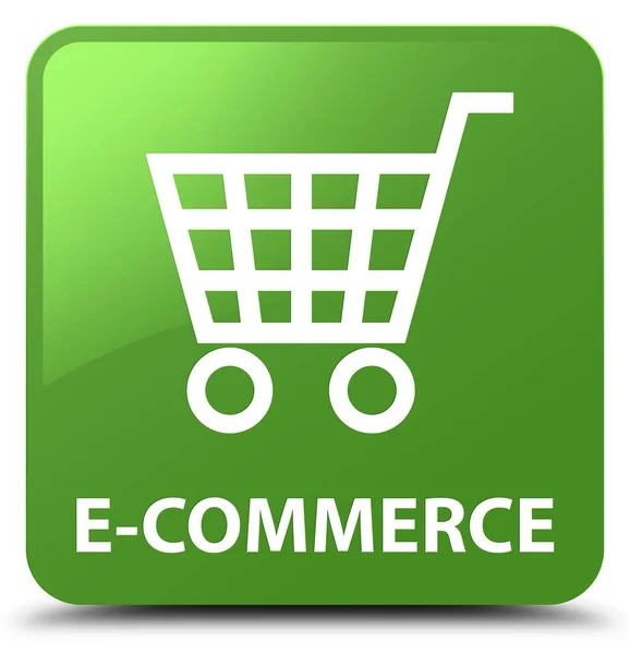 E-commerce botão quadrado verde macio — Fotografia de Stock