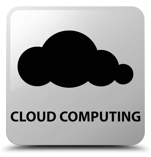 Cloud Computing weißer quadratischer Knopf — Stockfoto