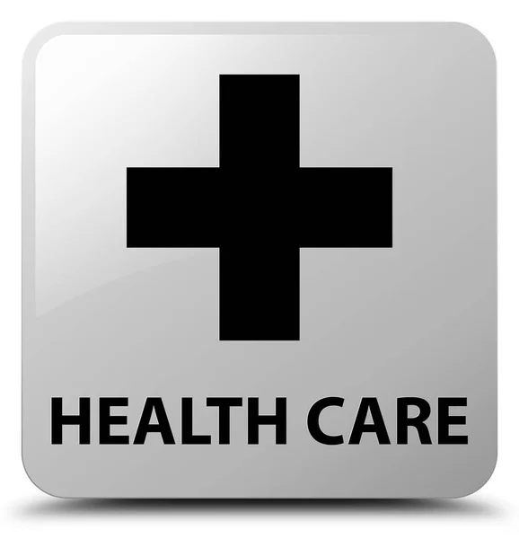 Health care (plus sign) white square button — Stock Photo, Image