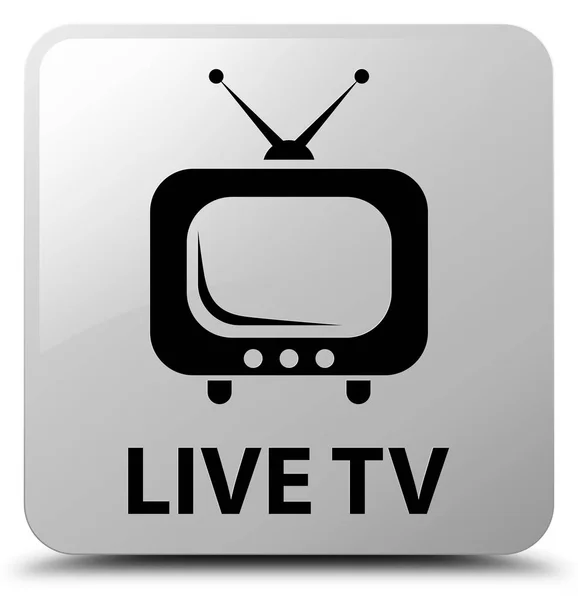 TV en vivo blanco botón cuadrado —  Fotos de Stock