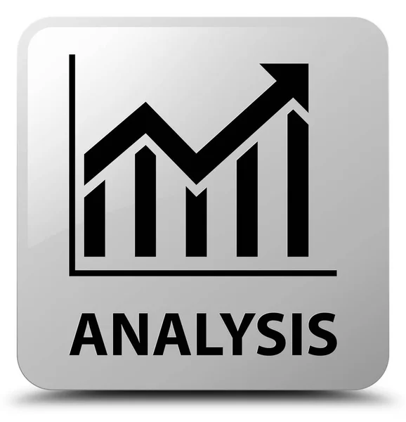 Analys (statistik ikon) vit fyrkantig knapp — Stockfoto