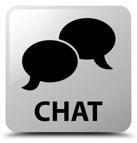 Chat botón cuadrado blanco — Foto de Stock