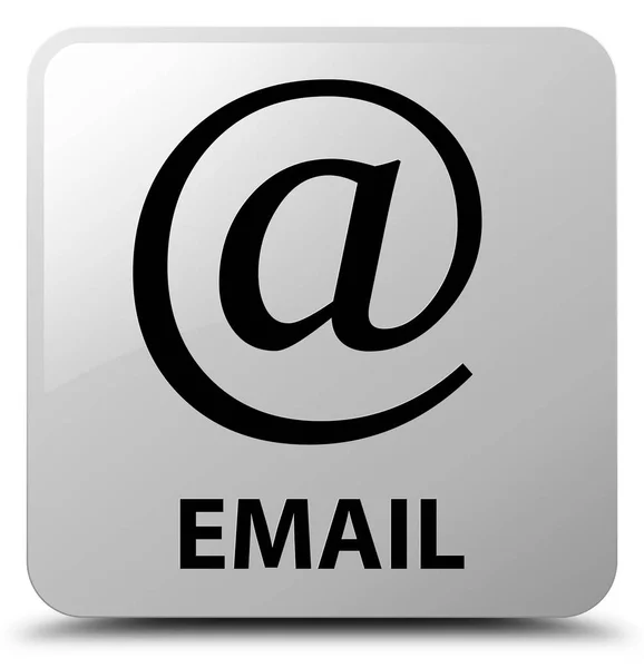 Email (ícone de endereço) botão quadrado branco — Fotografia de Stock