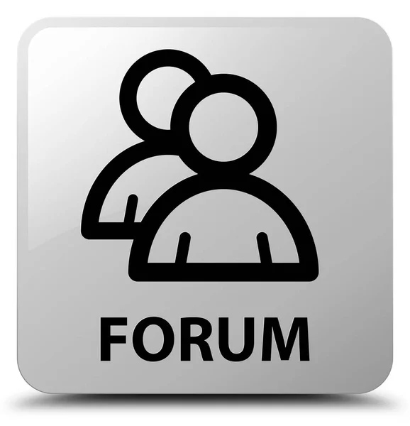 Forum (icona del gruppo) tasto quadrato bianco — Foto Stock
