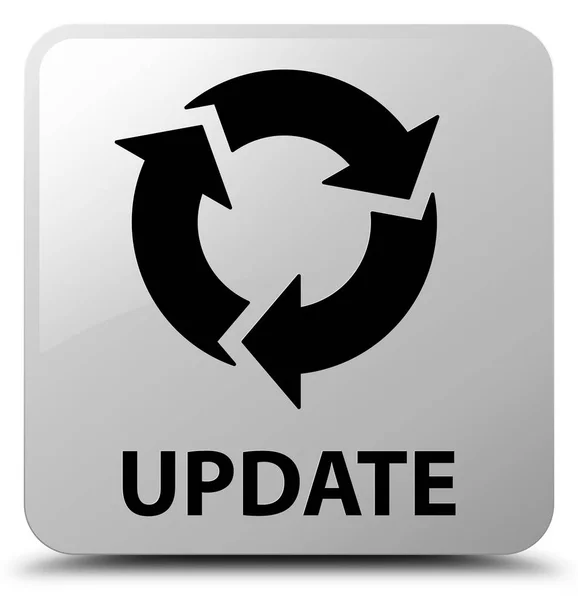 Actualización (icono de actualización) botón cuadrado blanco —  Fotos de Stock
