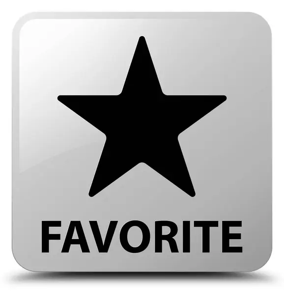 Favorite (star icon) white square button — Stock Photo, Image
